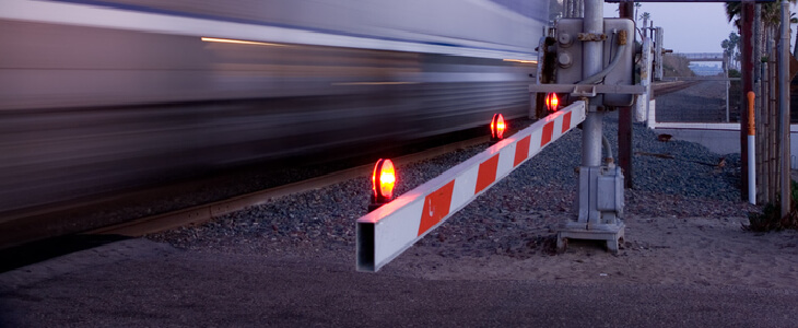 picture of a train crossing intersection
