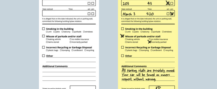 Two traffic tickets laid side by side